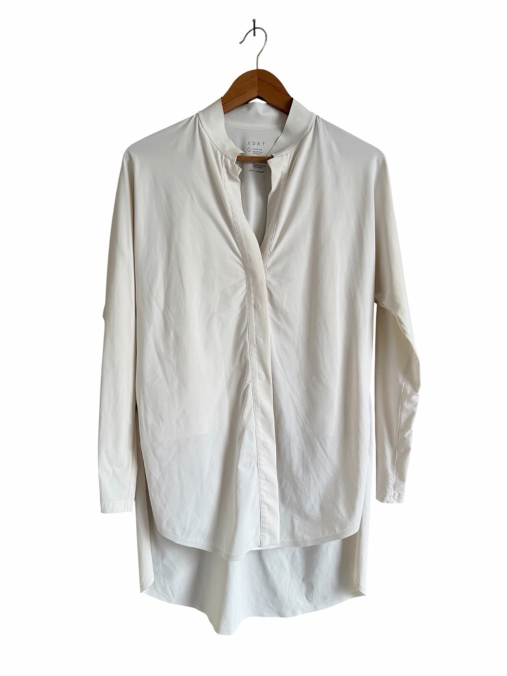 ADAY Something Borrowed Tunic Snap Button Top White Size Large